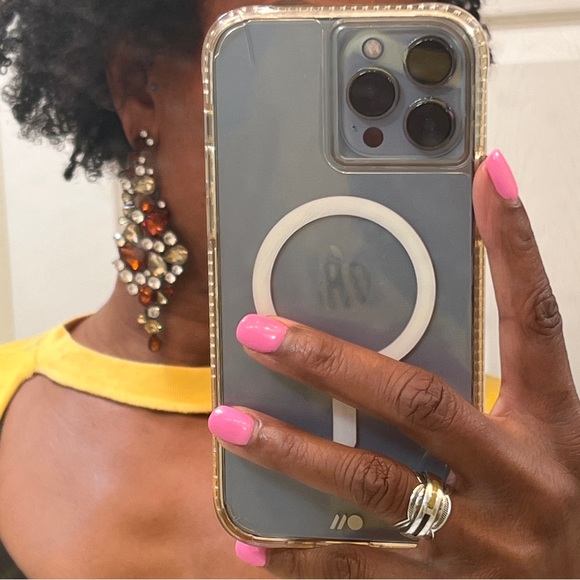 Eye-catching Rhinestone and Gem Dramatic Earring Excellent Pre-Owned Condition - Picture 7 of 7